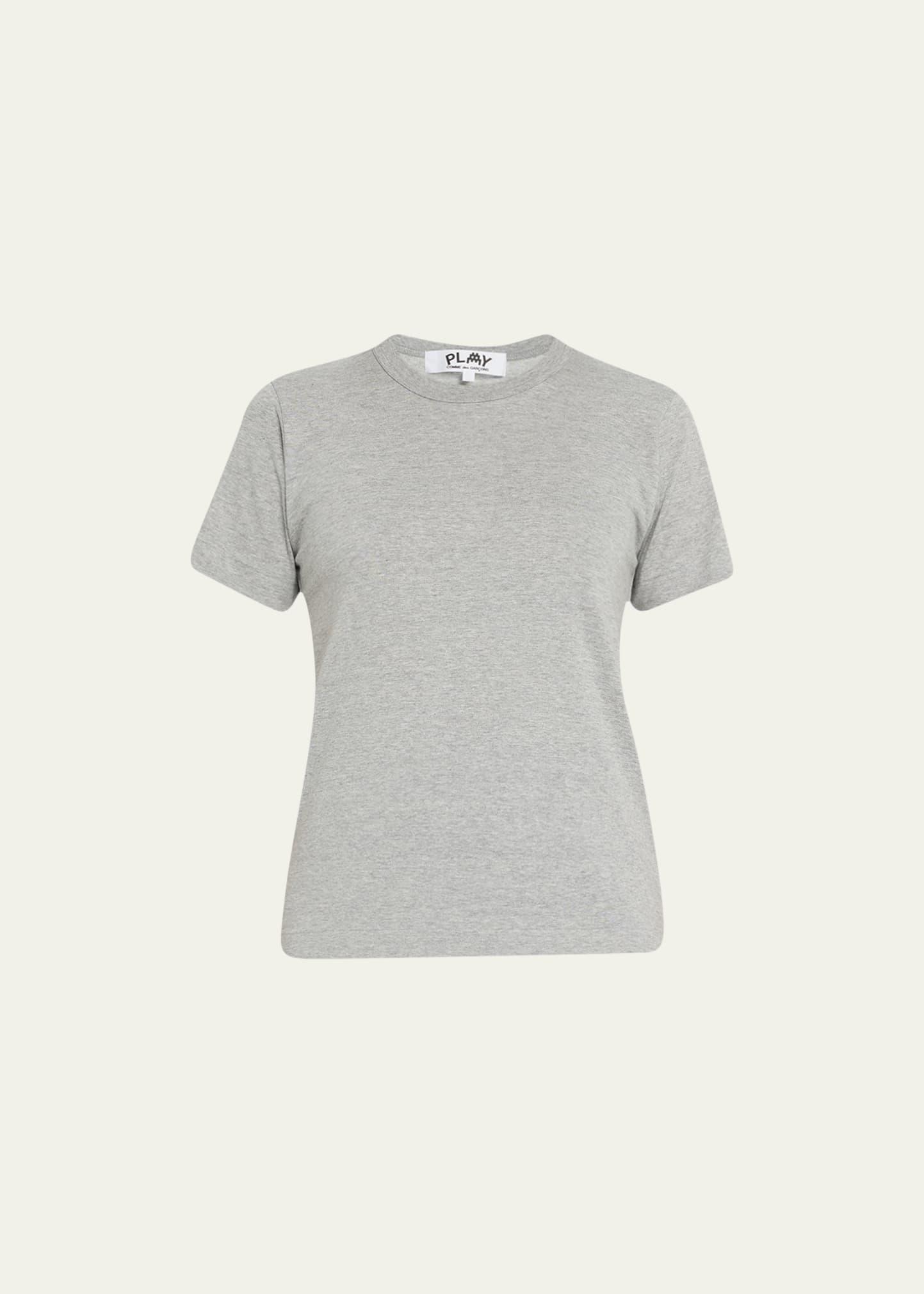 embroidered heart and invader patch cotton t-shirt