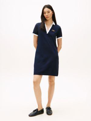 embroidered hilfiger script polo dress