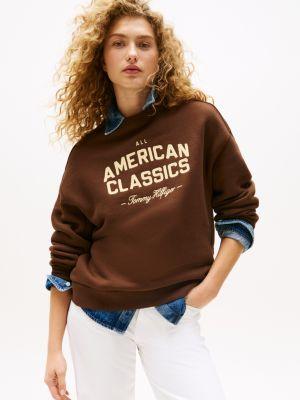 embroidered logo varsity sweatshirt