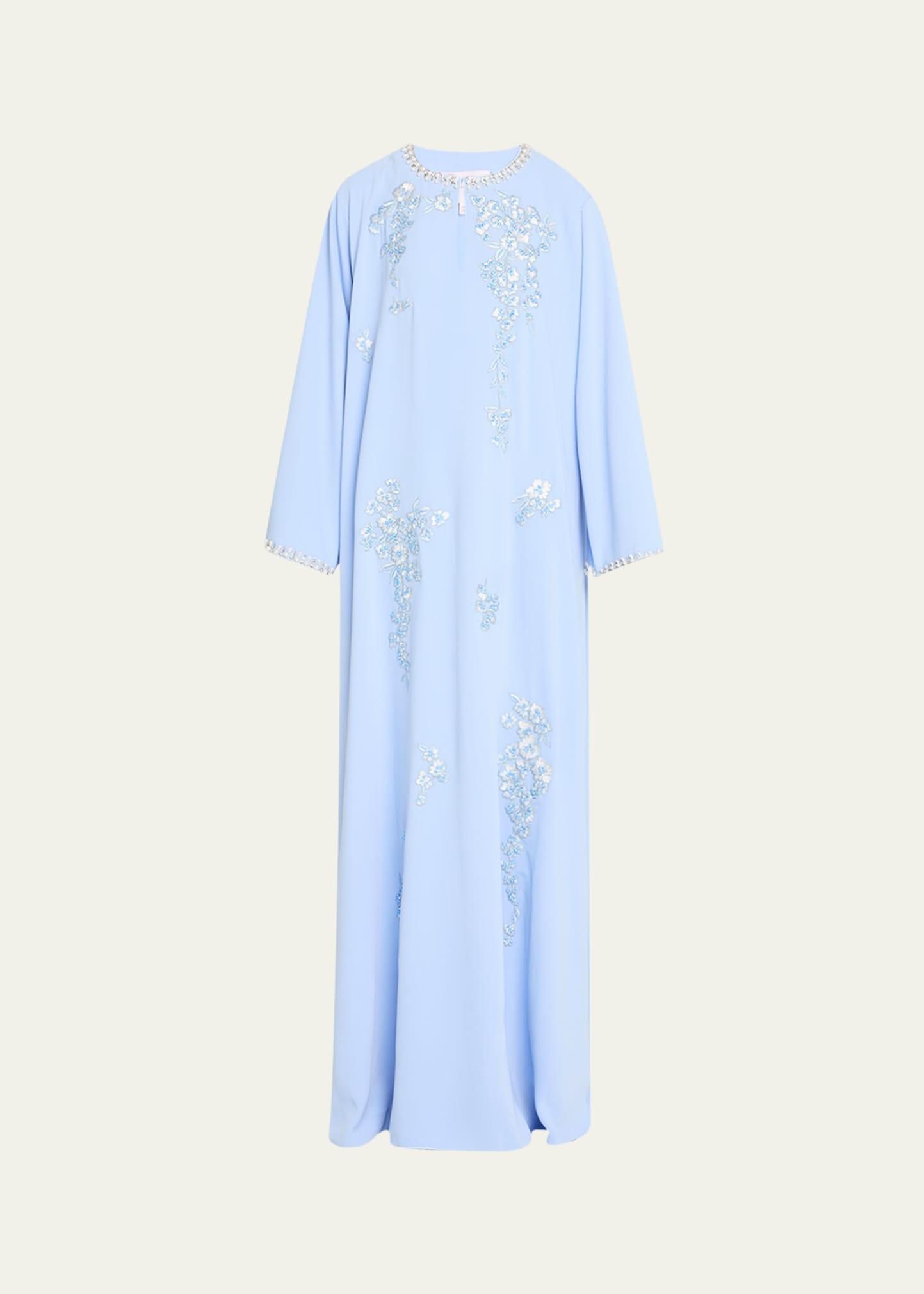 embroidered maxi caftan dress