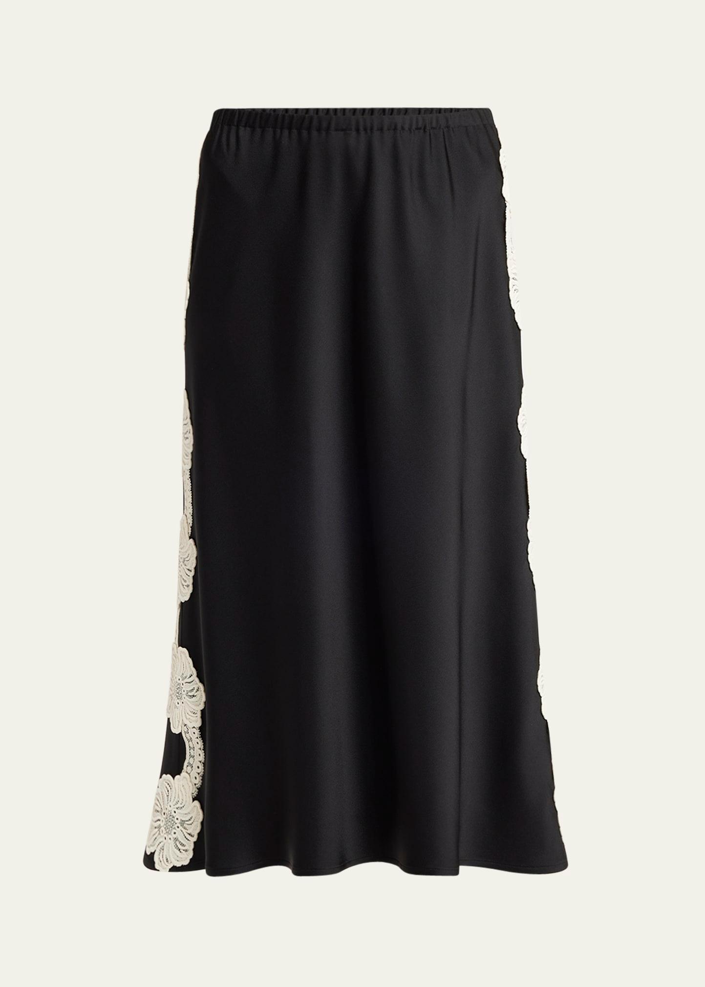 embroidered midi skirt