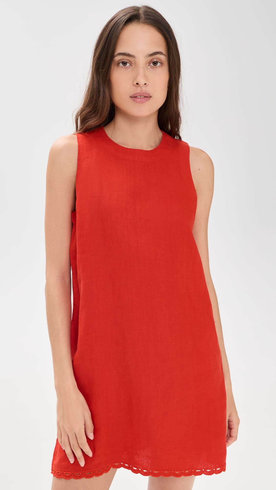 embroidered mini shift dress