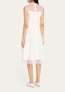 embroidered organza sleeveless midi dress