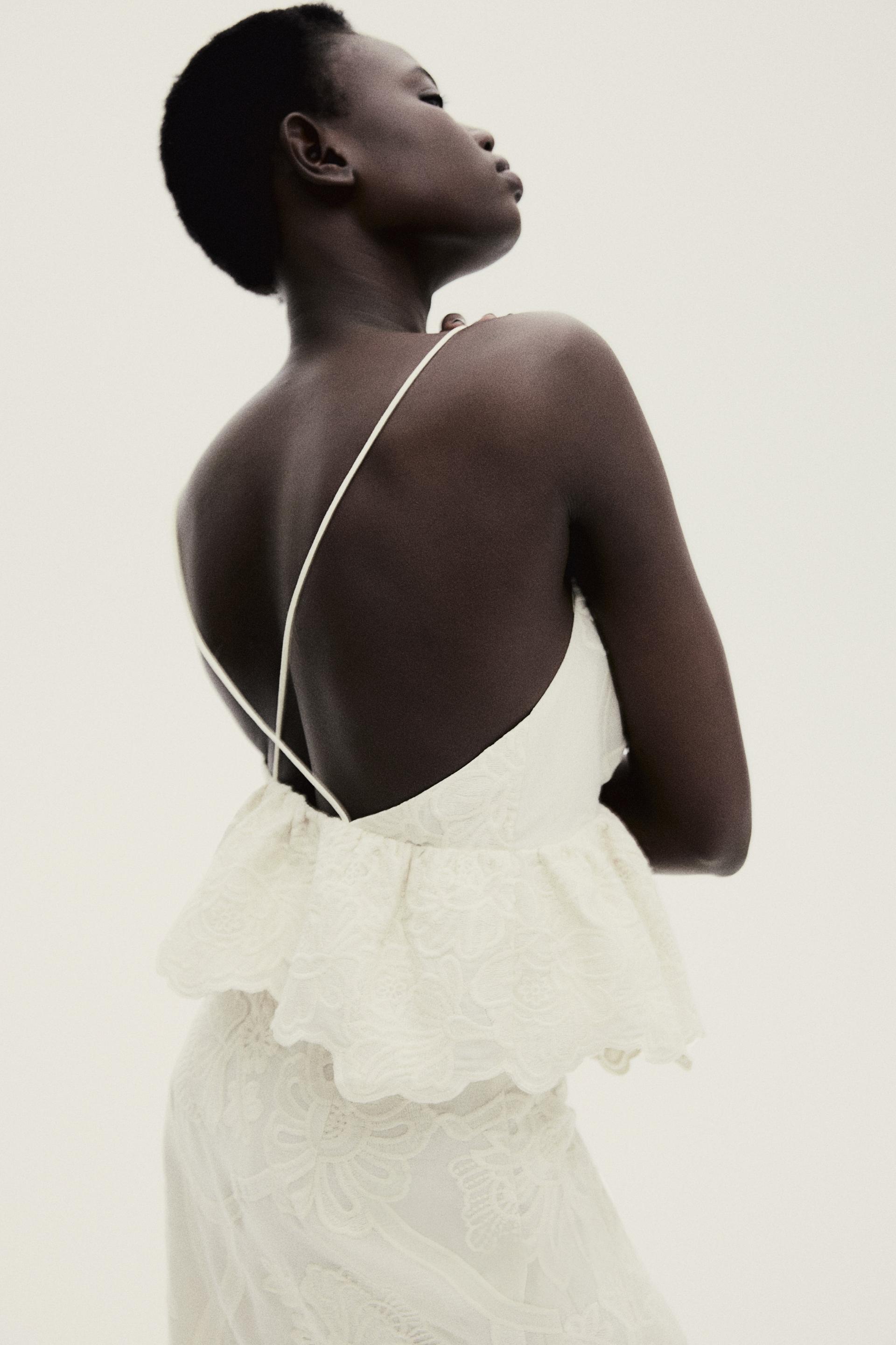 embroidered peplum top