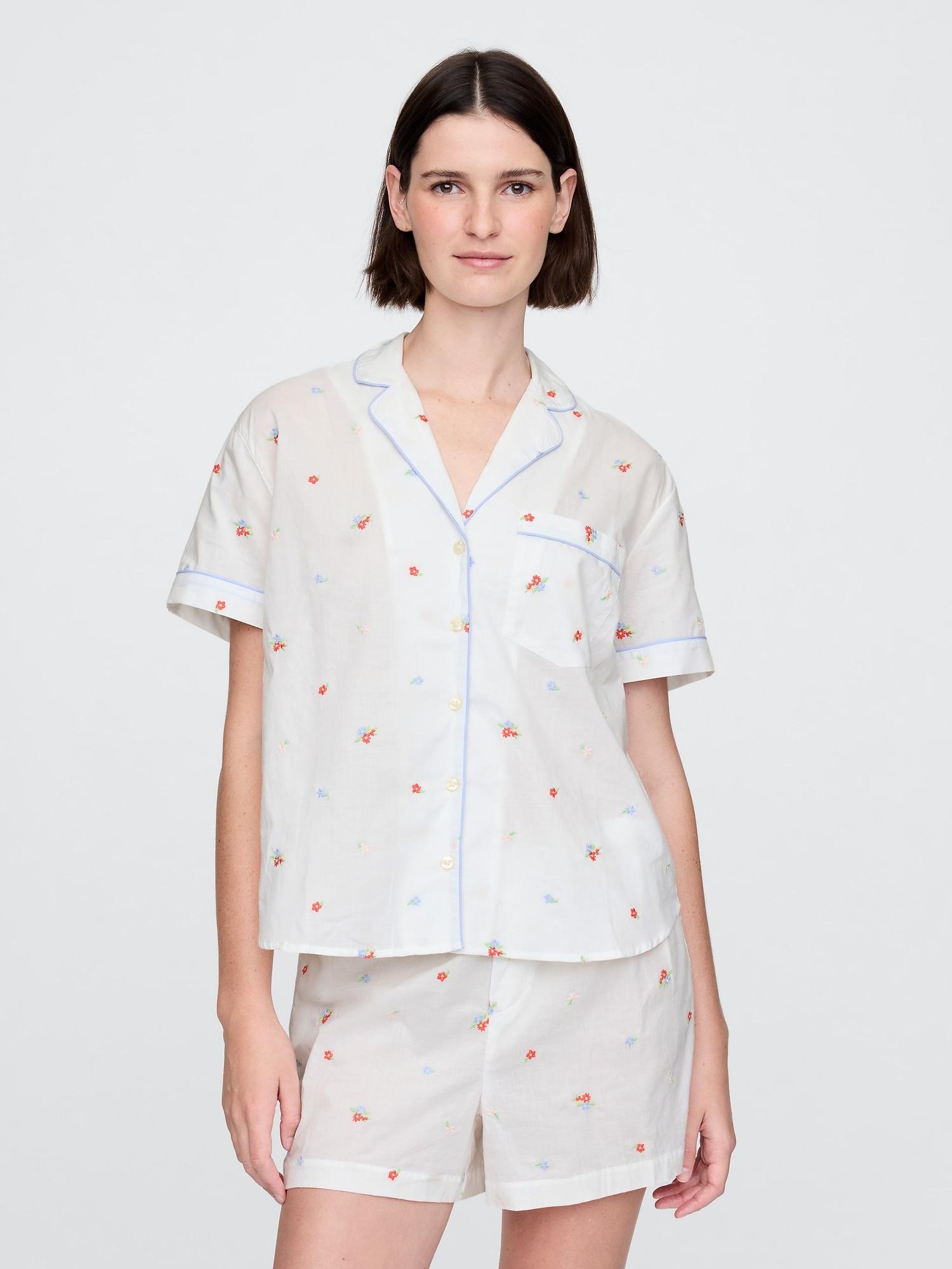 embroidered pj shirt