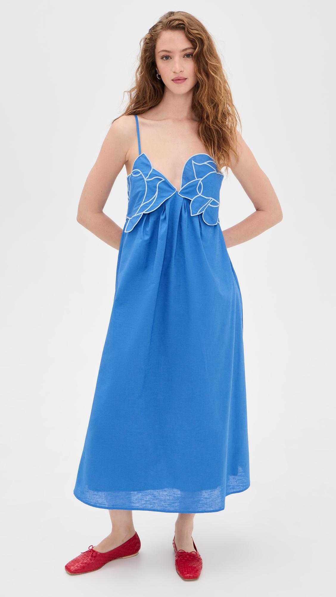 embroidered pleated dress