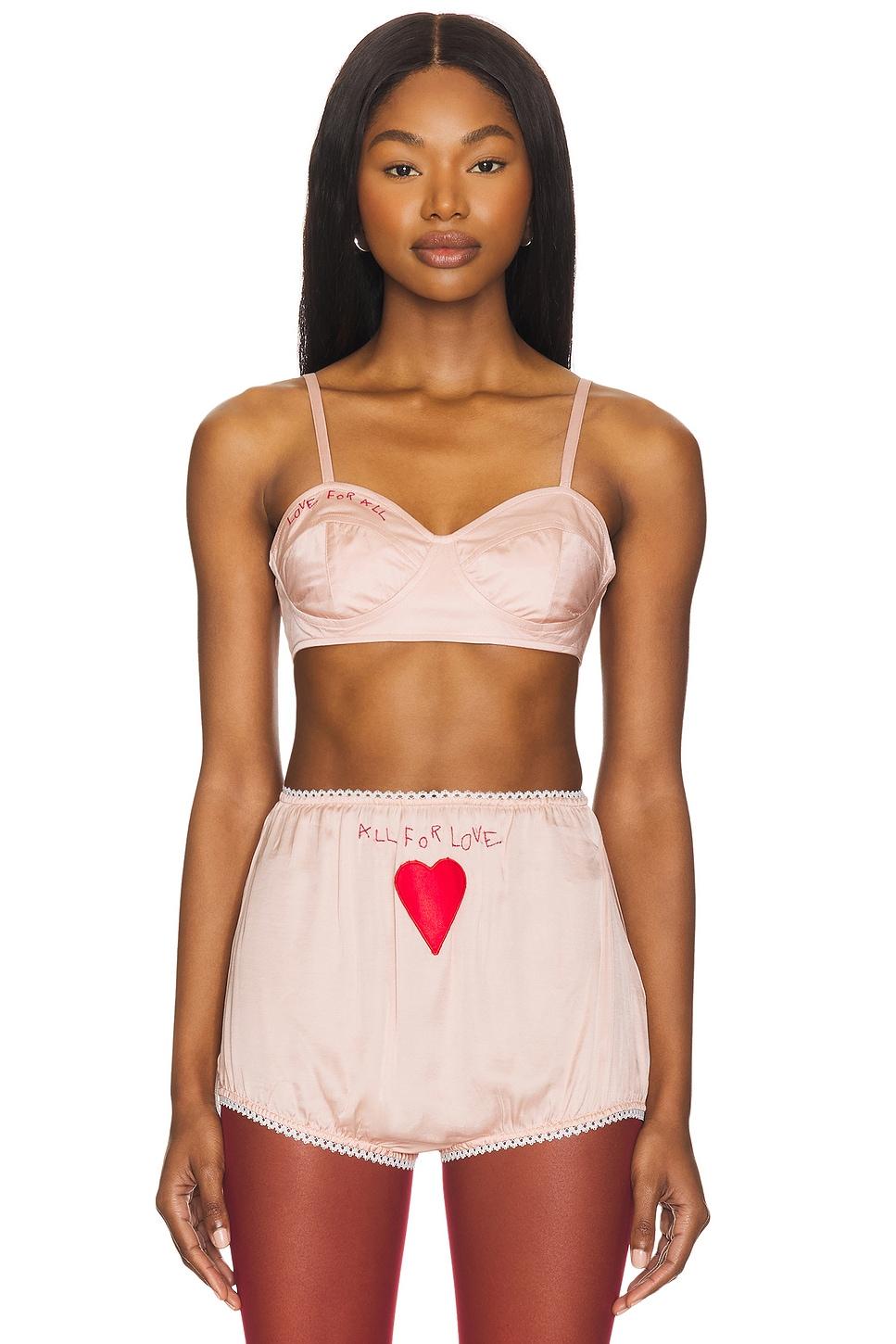 embroidered satin heart bralette