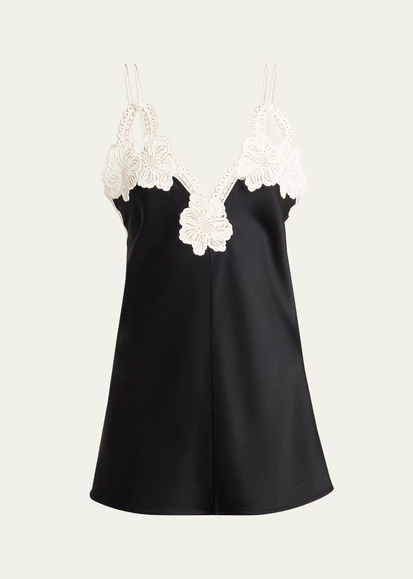 embroidered satin top