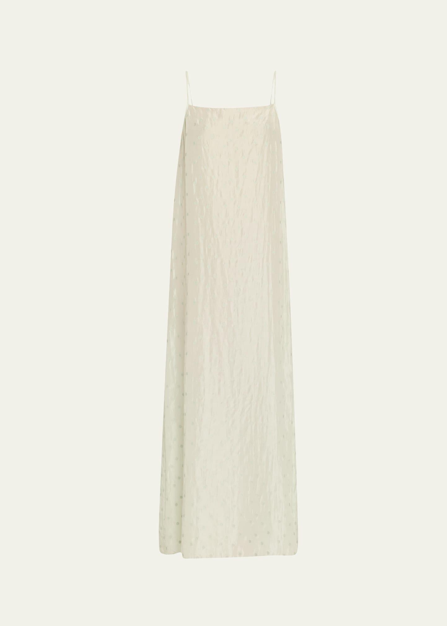 embroidered silk slip dress