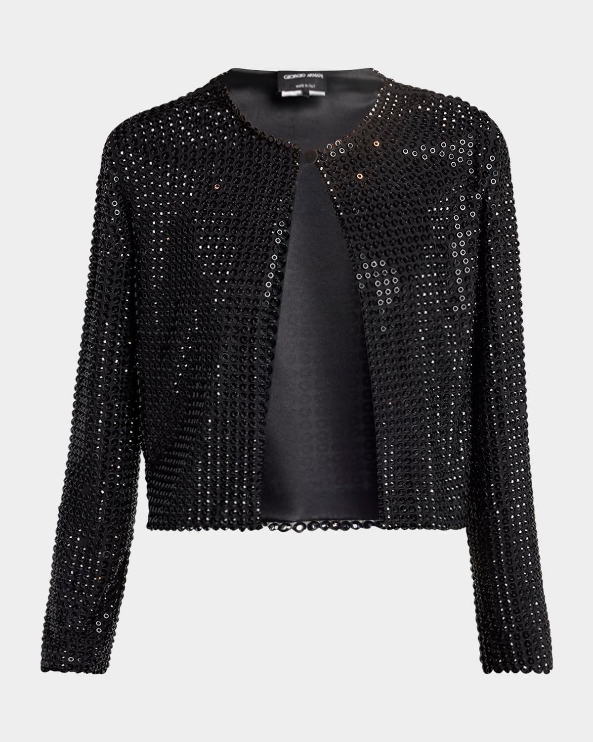 embroidered silk topper jacket