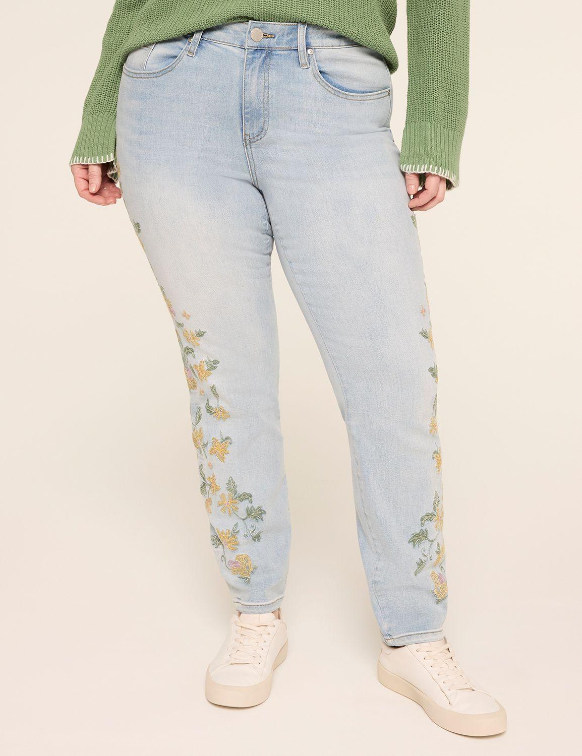 embroidered skinny jean