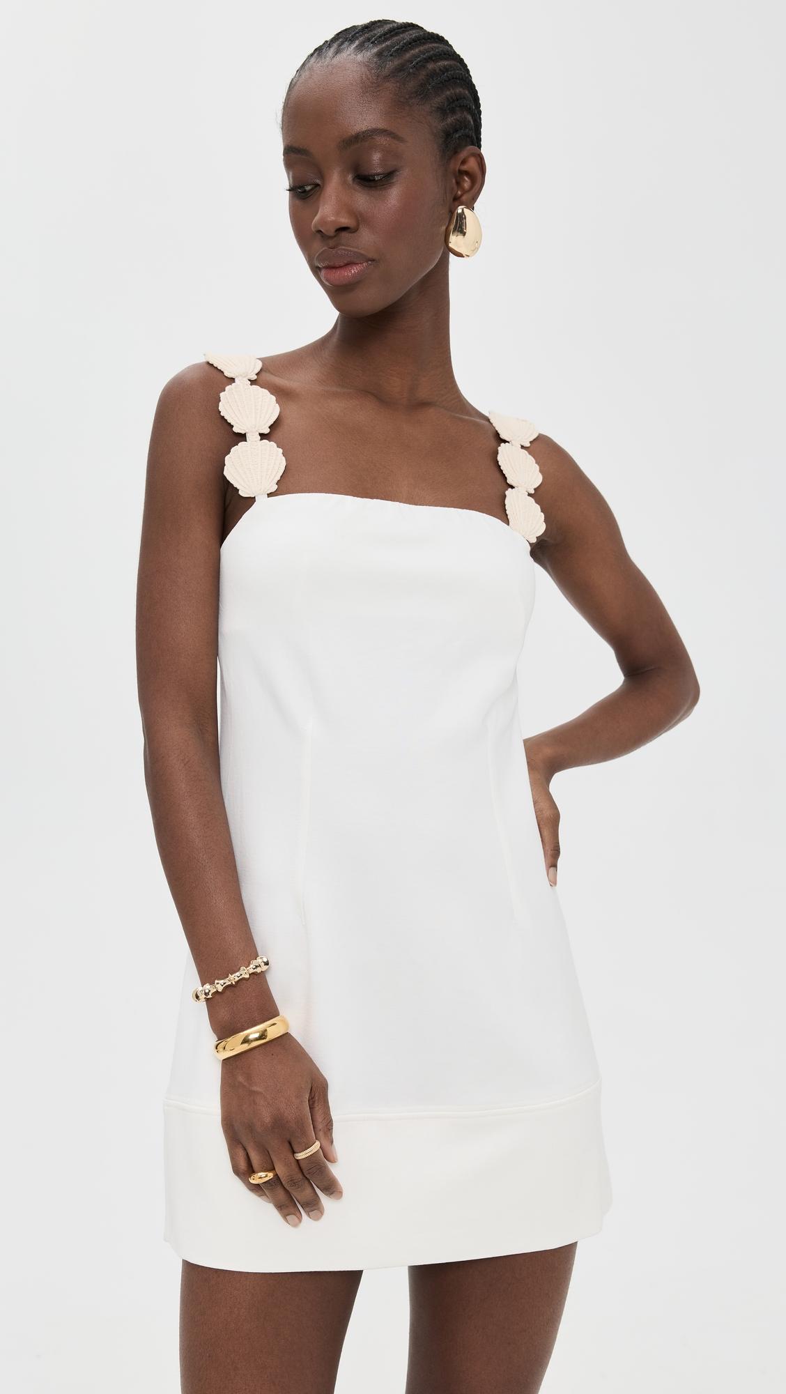 embroidered strap mini dress