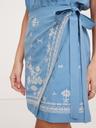 embroidered tencel™-linen wrap dress