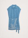 embroidered tencel™-linen wrap dress