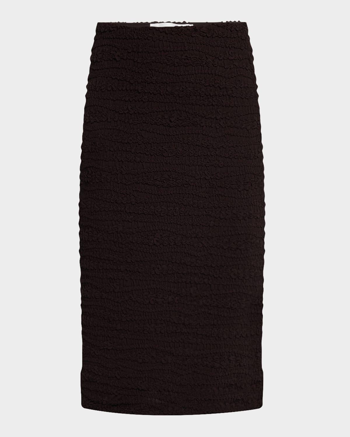 embroidered texture pencil skirt
