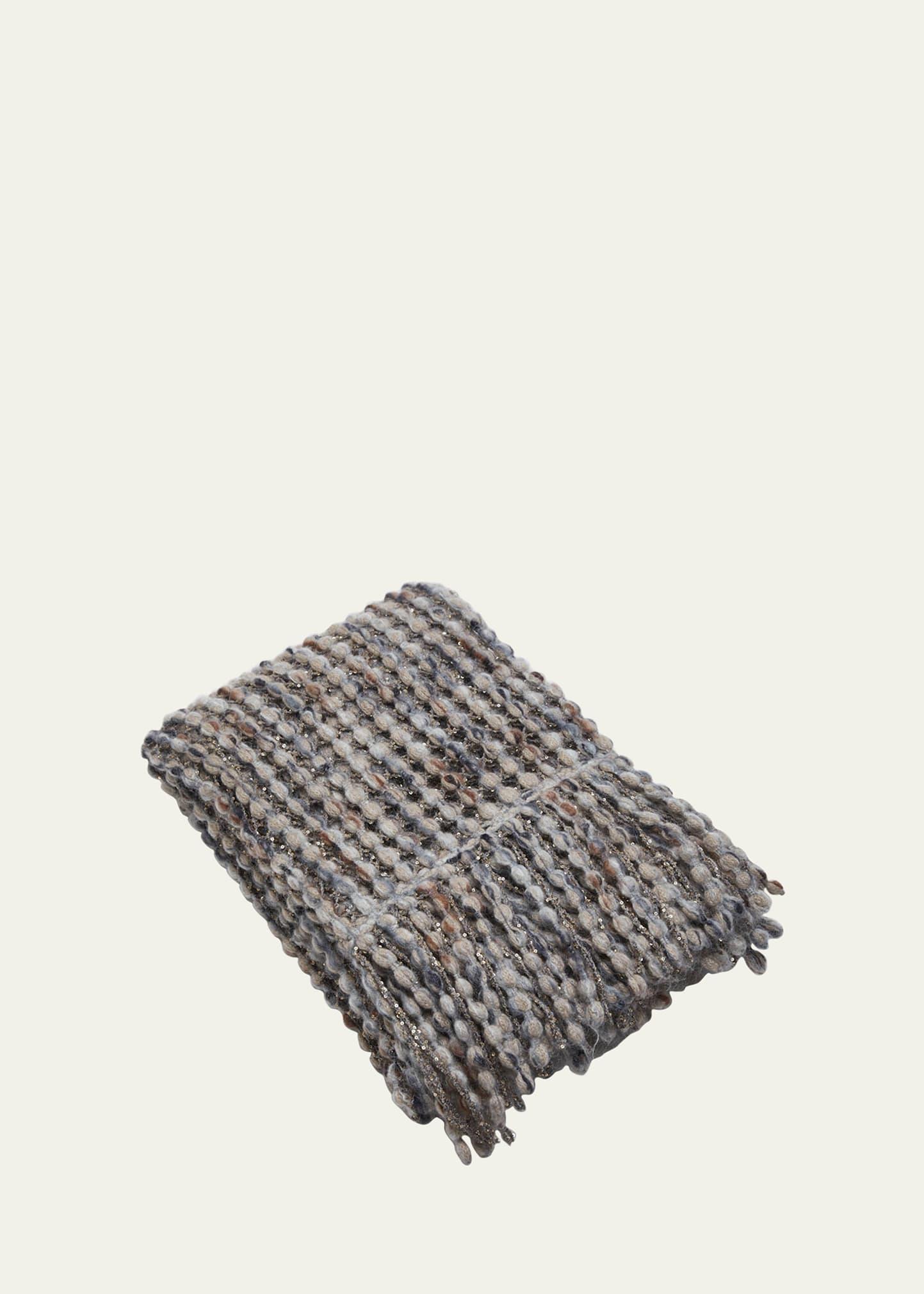 embroidered wool & cashmere scarf