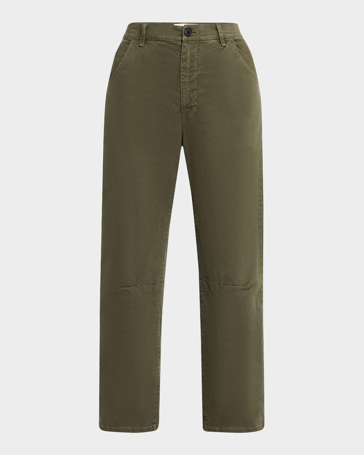 emerson brushed cotton barrel-leg crop pants