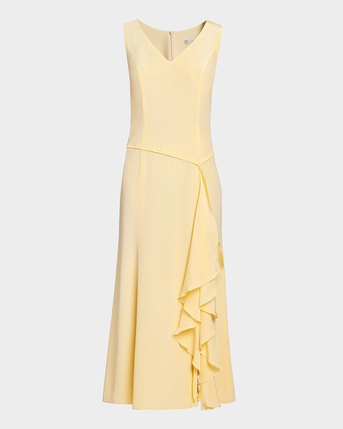 emerson draped silk crepe de chine maxi dress