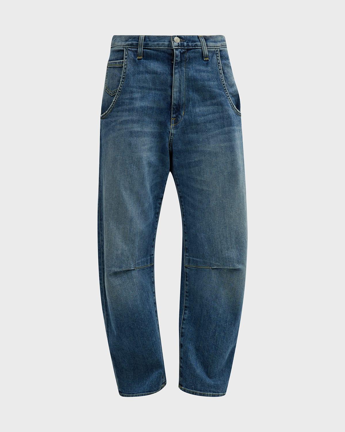emerson wide-leg faded denim jeans