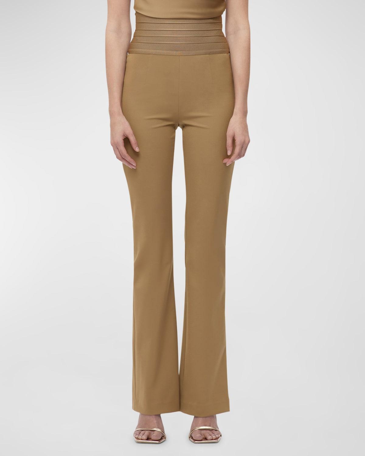 emery bandage-waist flared pants
