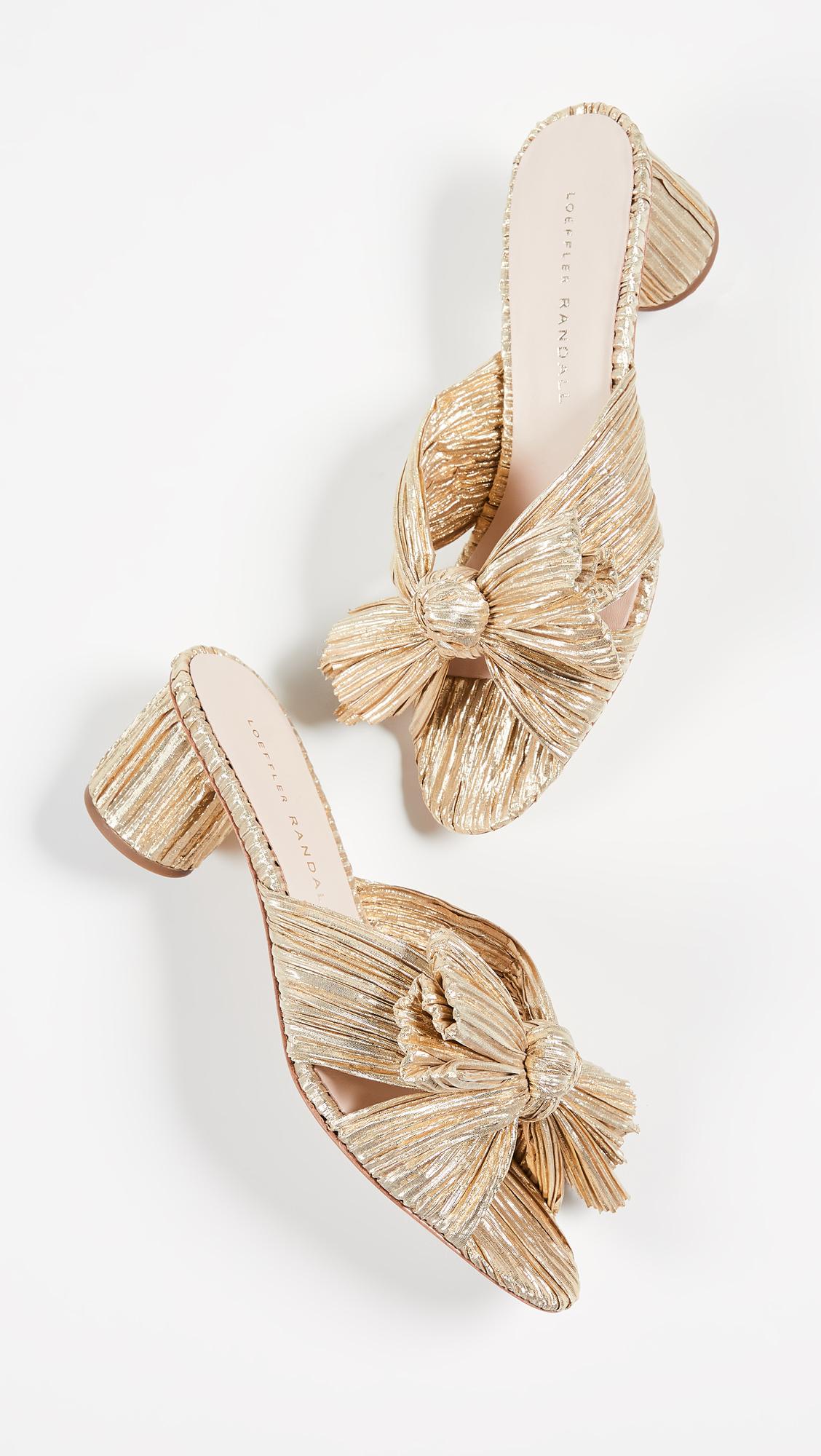 emilia pleated bow sandals
