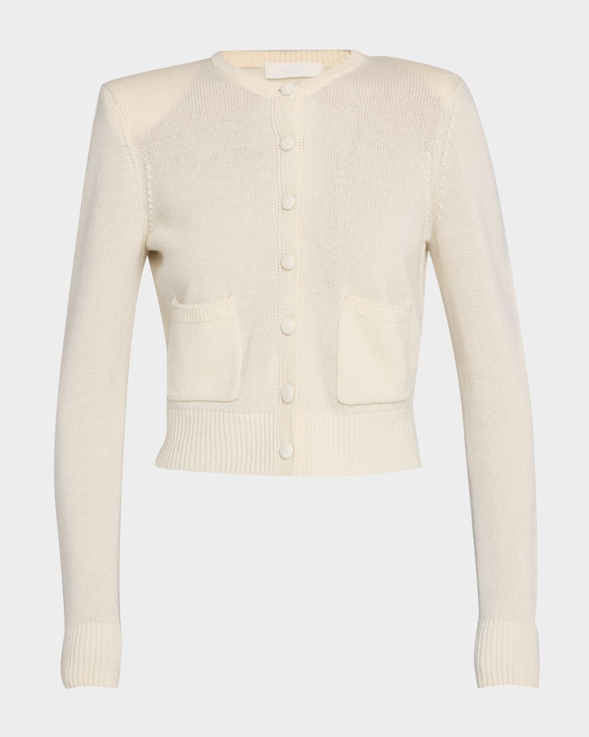 emilia shoulder-pad cashmere cardigan
