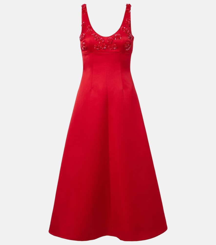 emilia wickstead abella embellished satin midi dress
