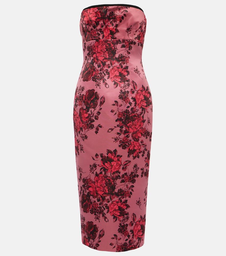 emilia wickstead adalina floral strapless midi dress