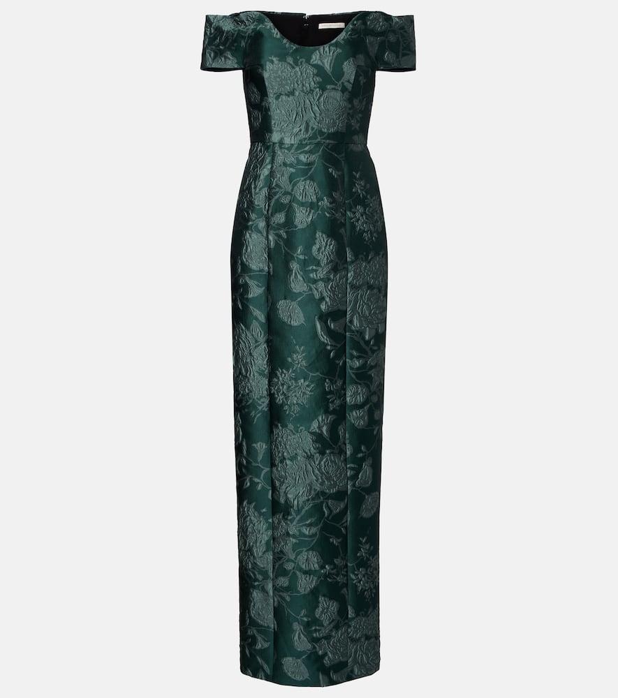 emilia wickstead aislinn floral cloqué bustier gown