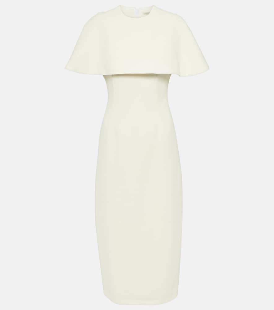 emilia wickstead bridal blaine caped midi dress