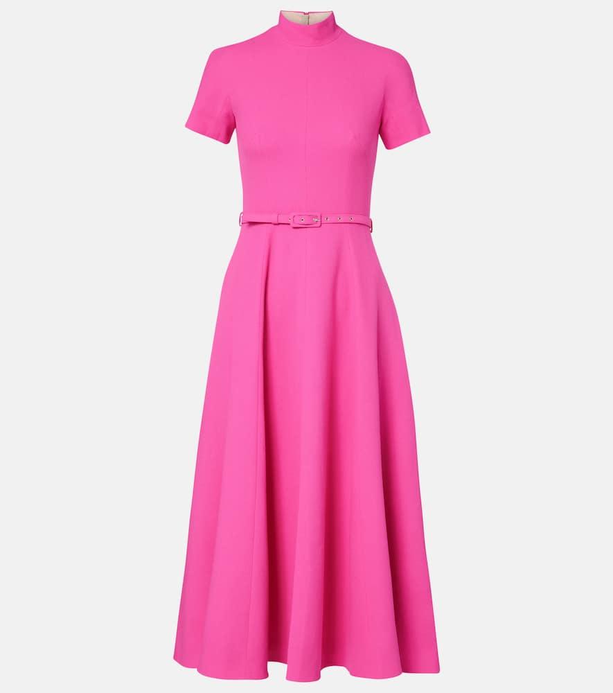 emilia wickstead camilla belted wool midi dress