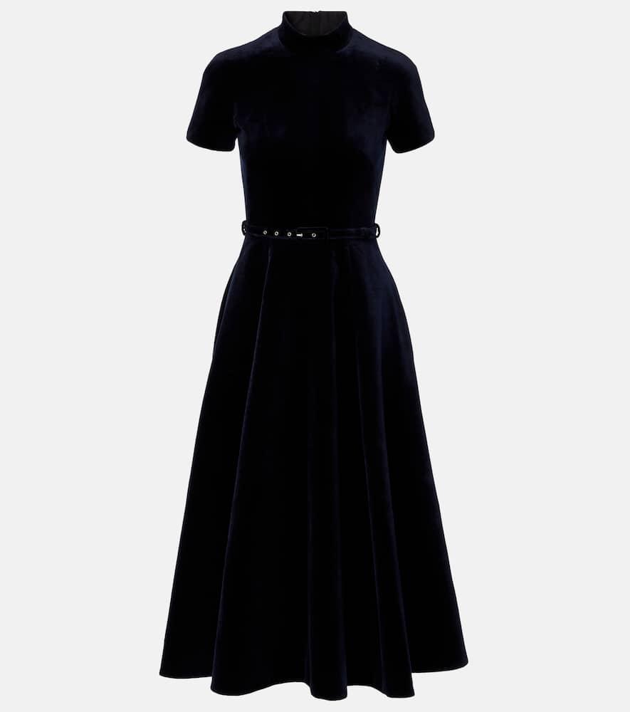 emilia wickstead camilla cotton velvet midi dress