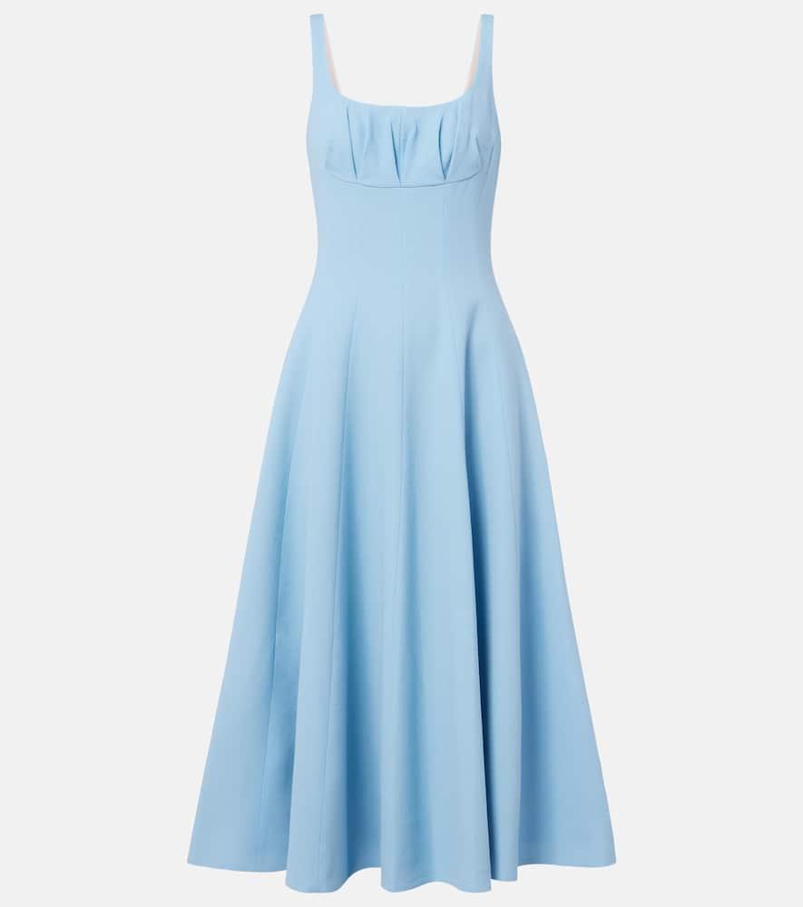 emilia wickstead collins pleated wool crêpe midi dress