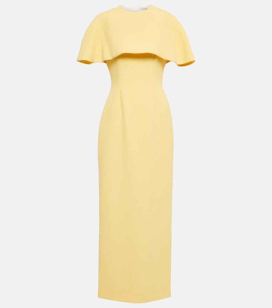 emilia wickstead elham cape crêpe midi dress
