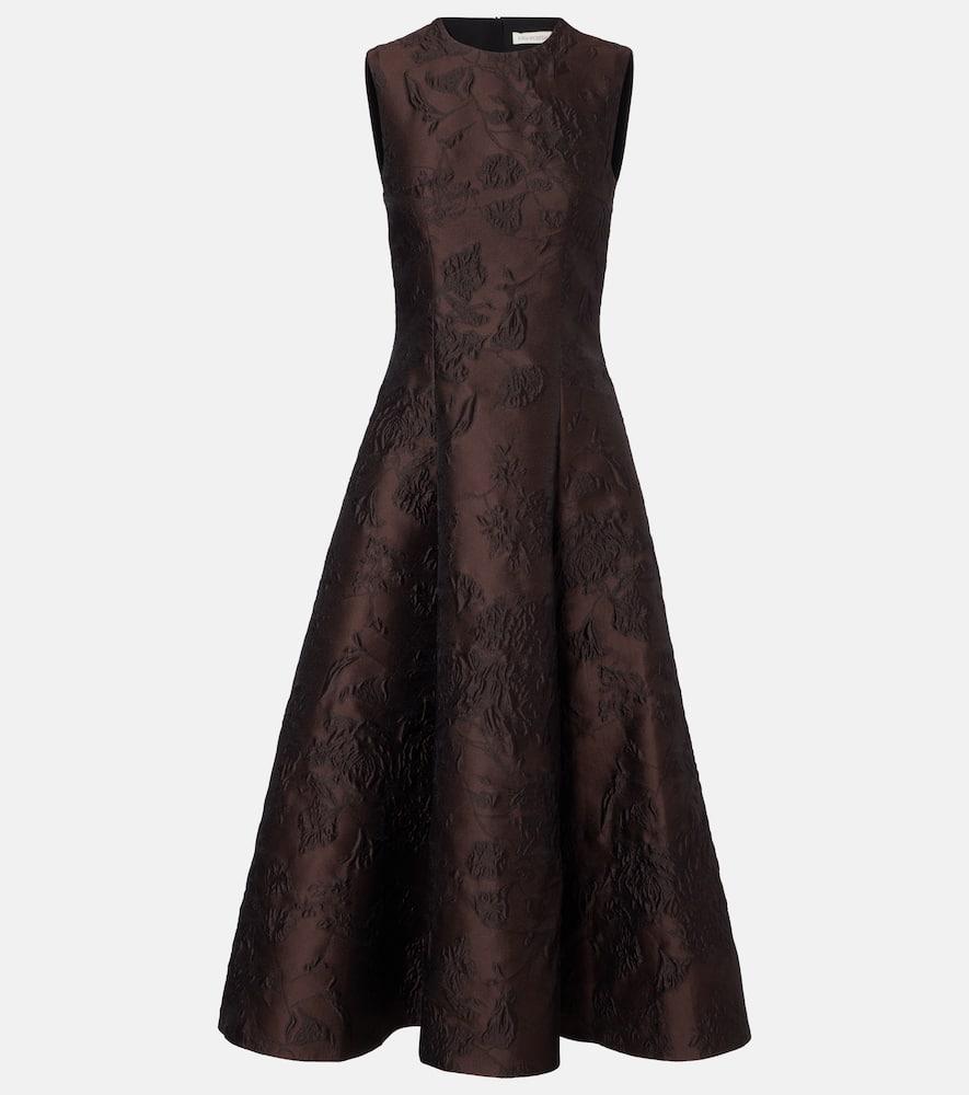 emilia wickstead flared embroidered midi dress