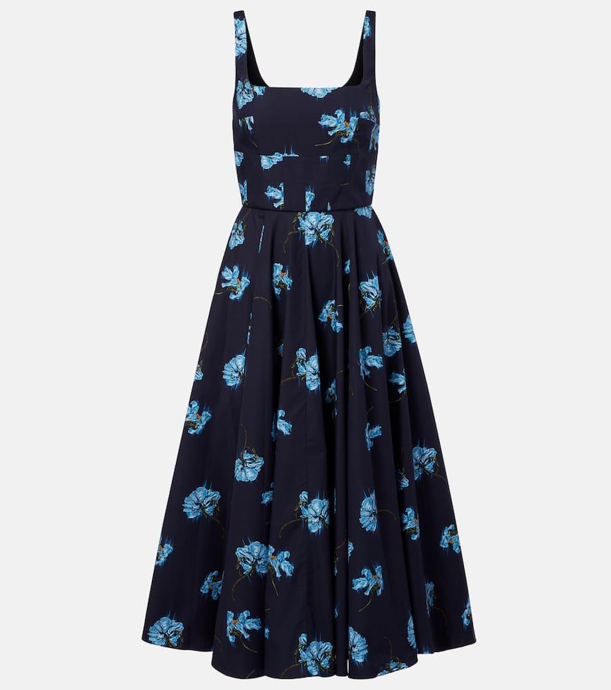 emilia wickstead floral cotton midi dress