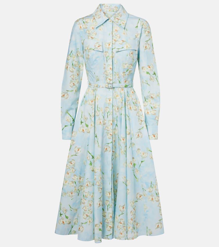 emilia wickstead floral cotton poplin shirt dress