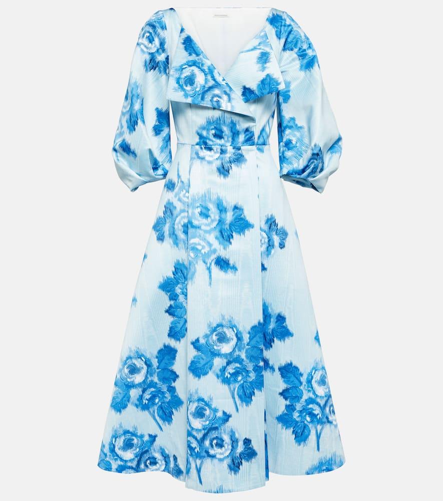emilia wickstead gabby floral taffeta faille midi dress