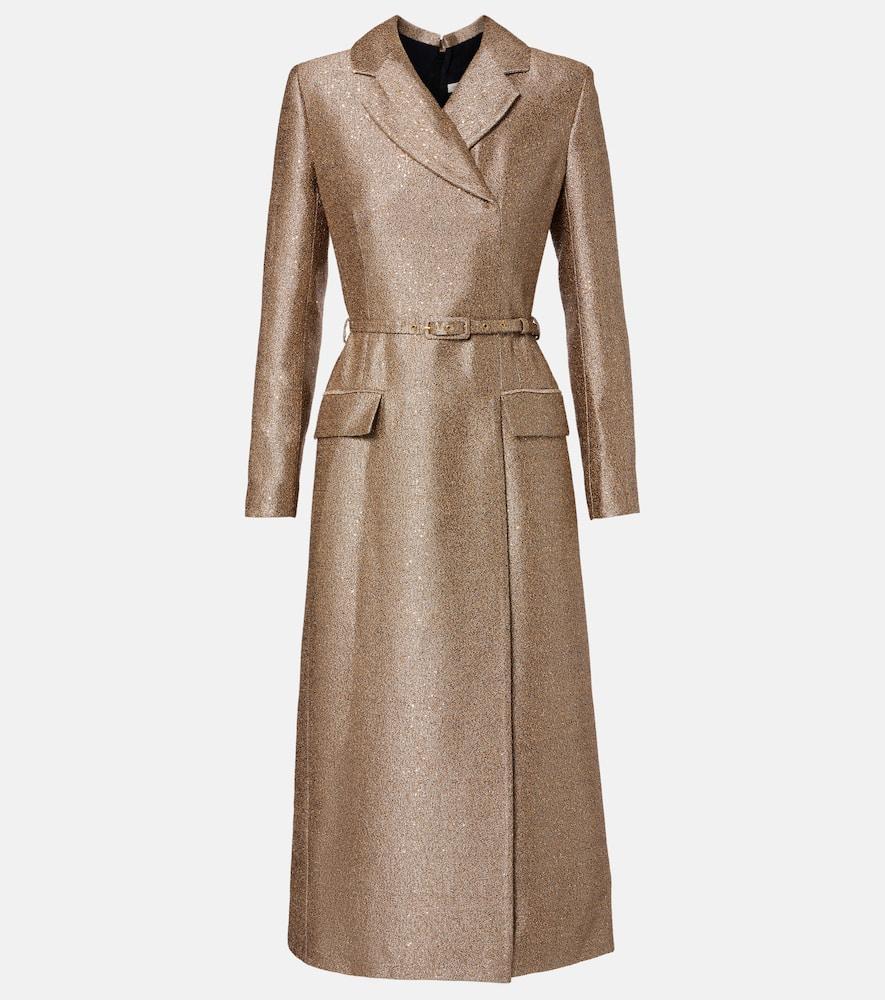 emilia wickstead kalonice belted sequined tweed midi dress