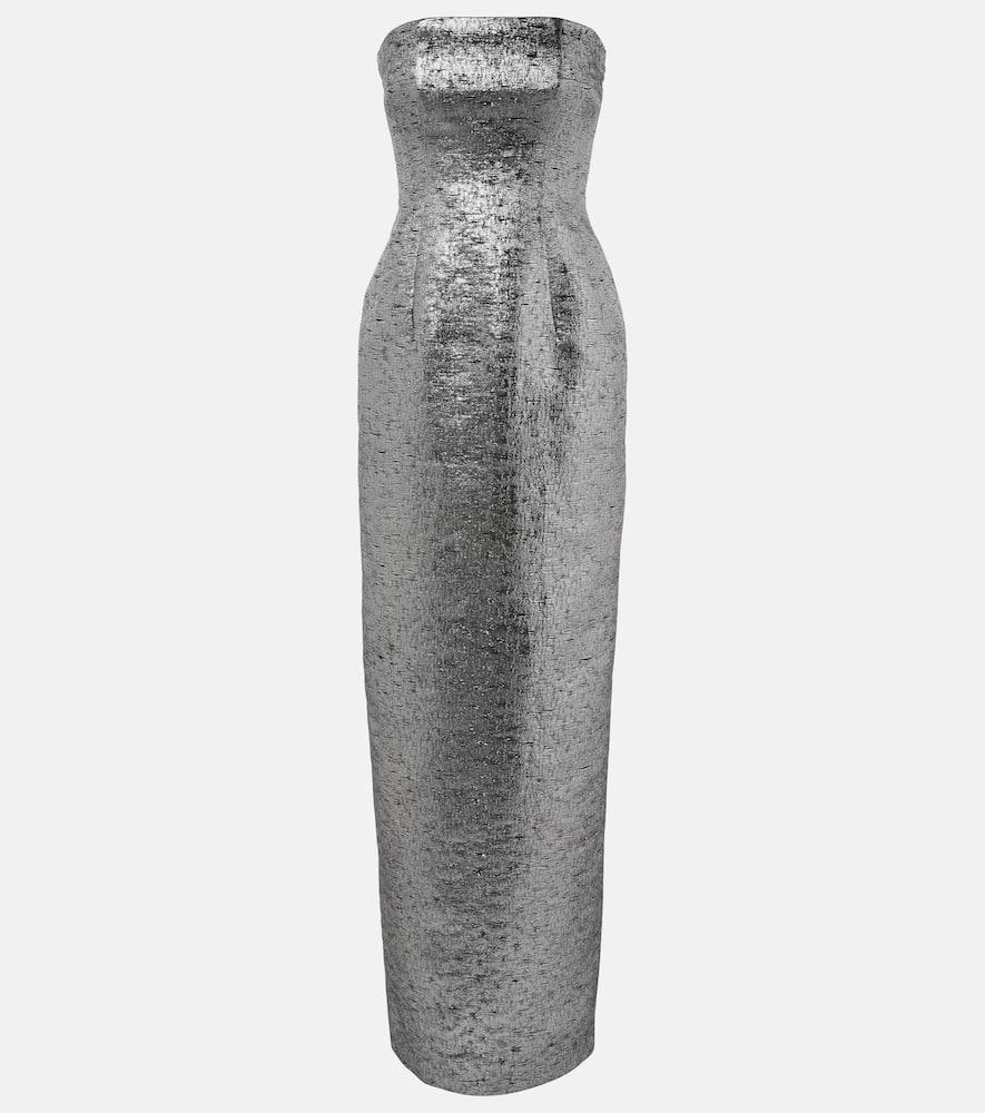 emilia wickstead laelia jacquard bustier gown