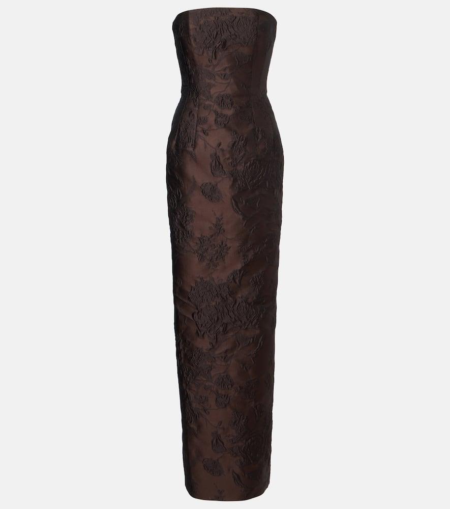 emilia wickstead laelia jacquard corset gown