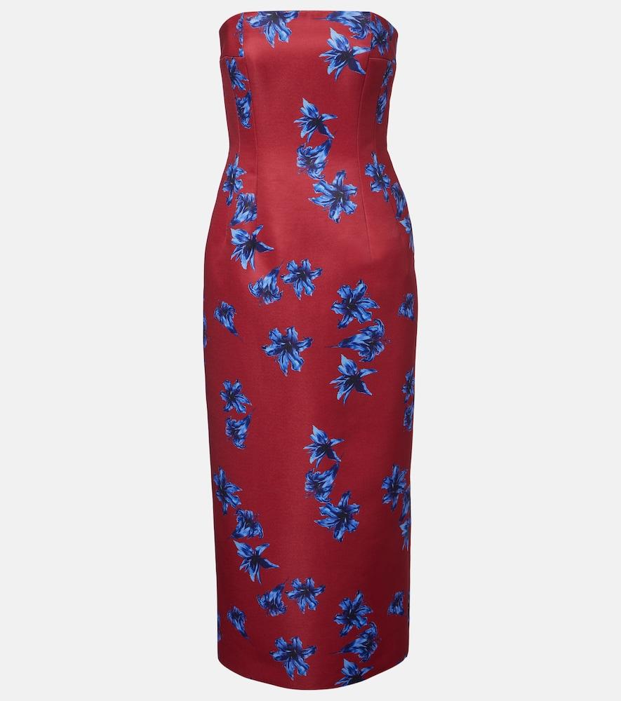 emilia wickstead leila floral duchess satin midi dress