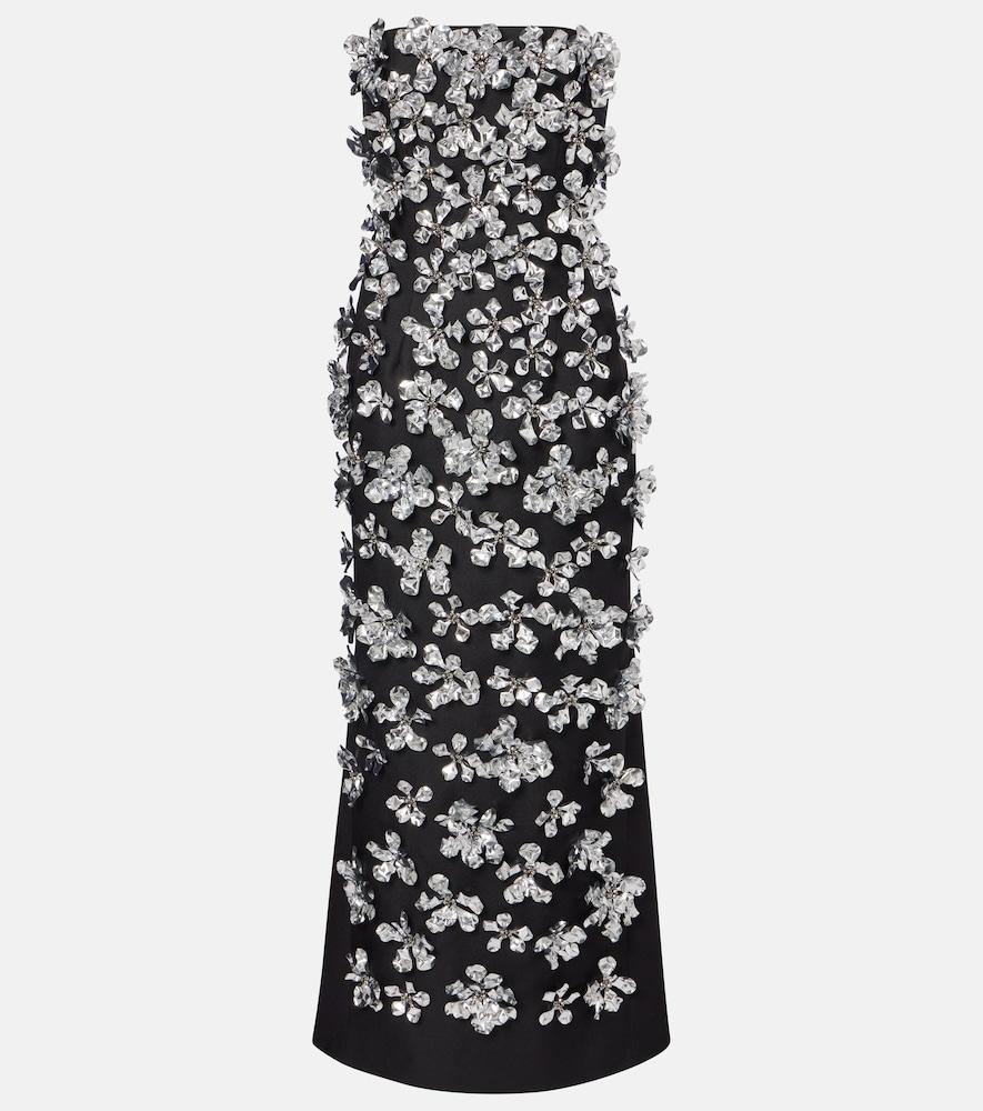 emilia wickstead leilani embellished strapless gown
