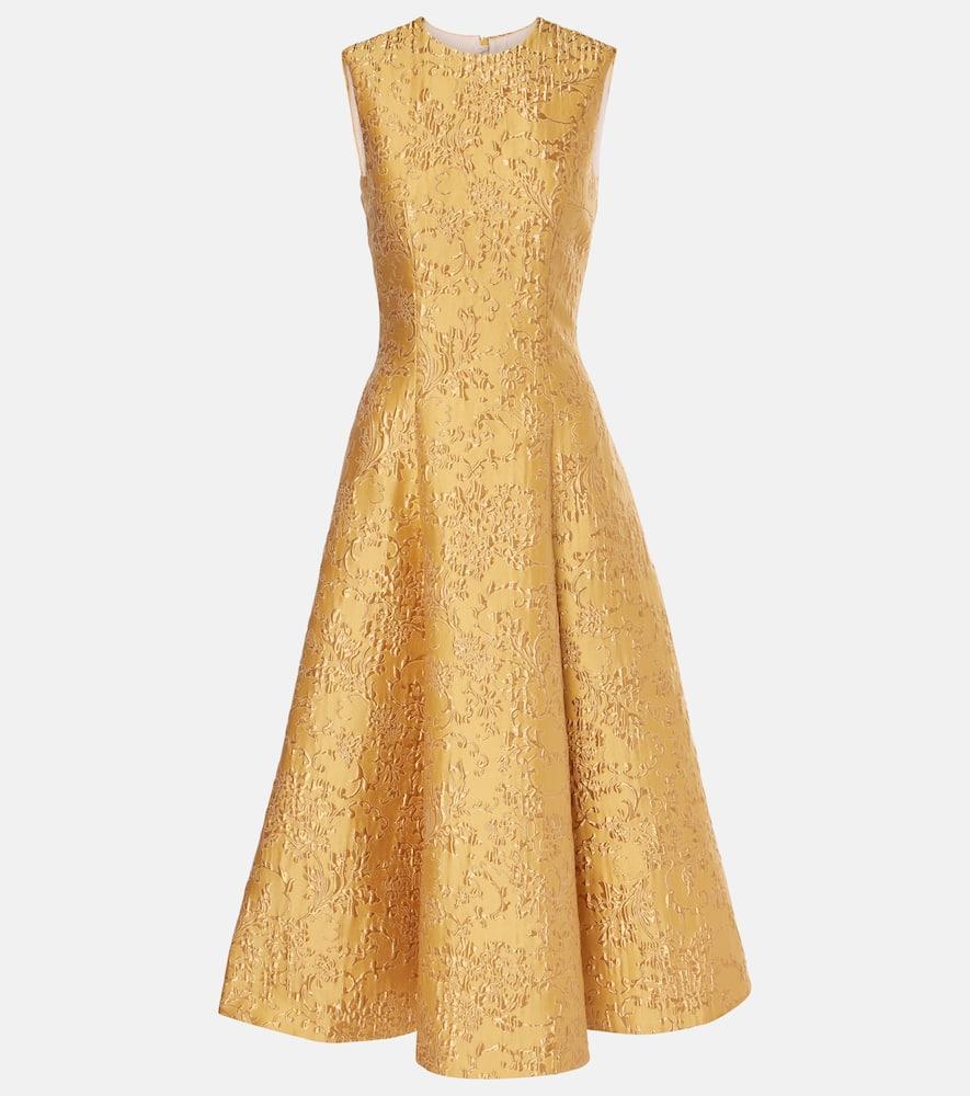 emilia wickstead mara floral embossed jacquard midi dress