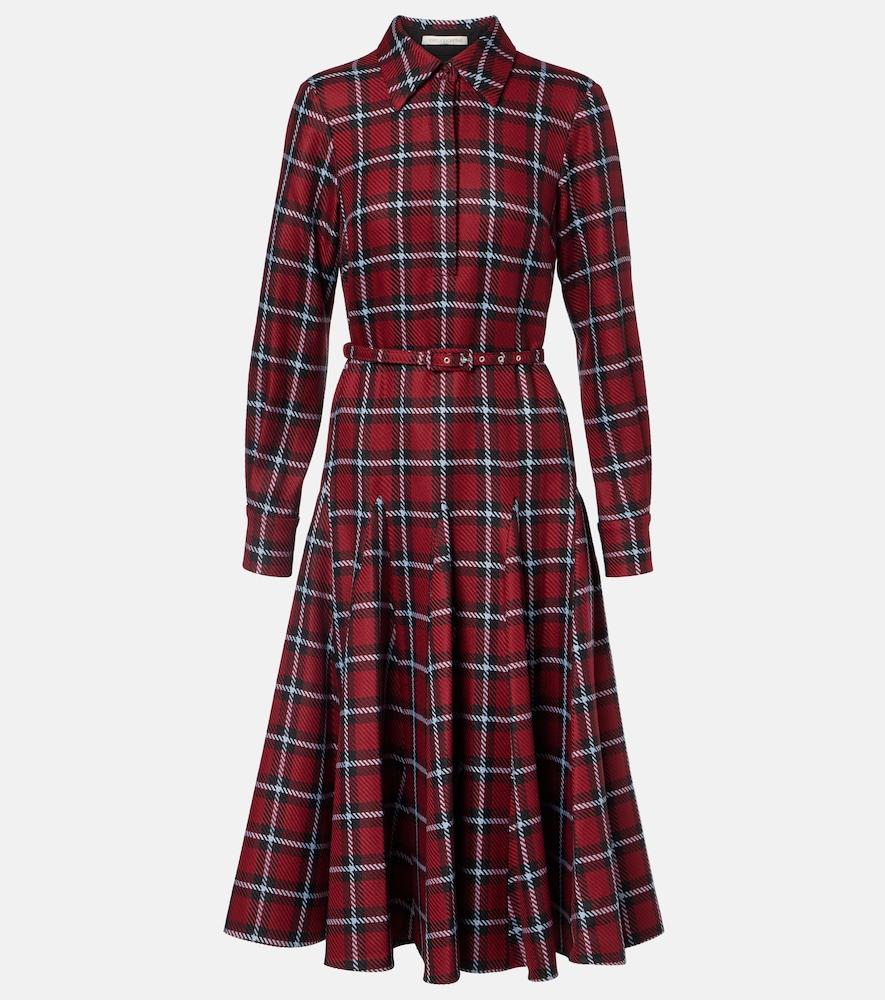 emilia wickstead marione belted tartan wool