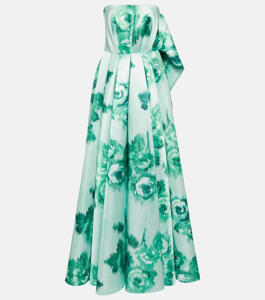 emilia wickstead merope strapless floral gown