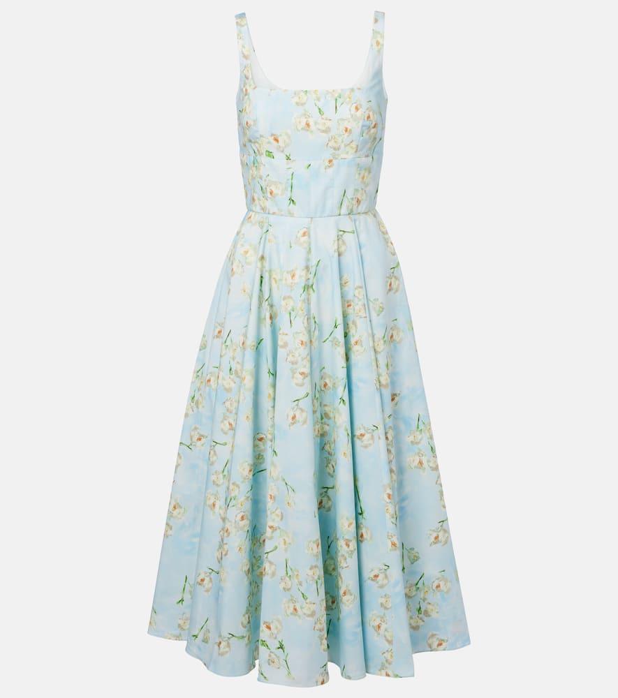 emilia wickstead mona floral cotton midi dress