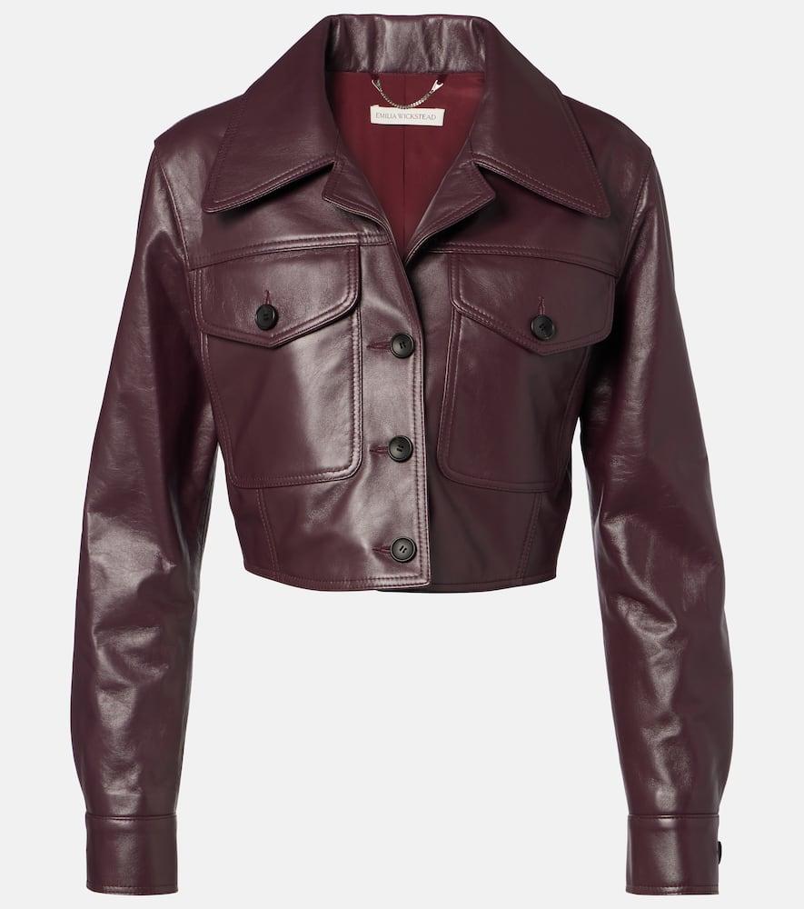 emilia wickstead nics cropped leather jacket