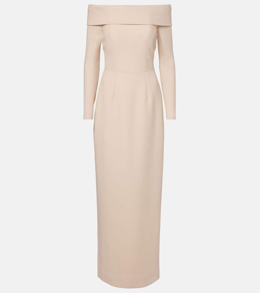 emilia wickstead nosrat wool crêpe bustier dress