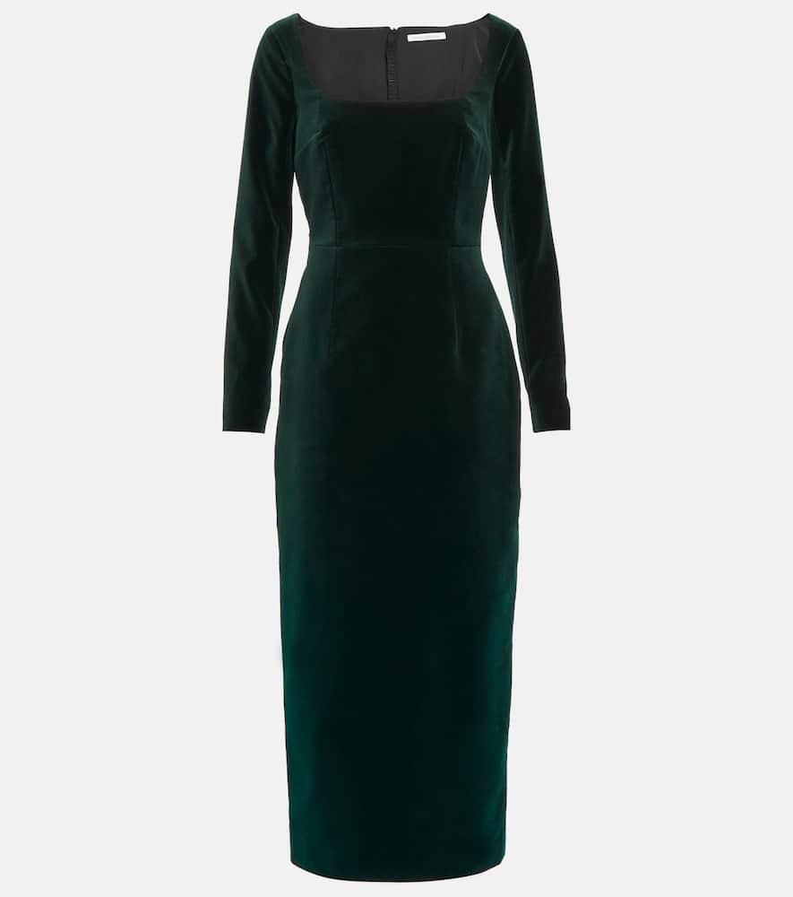 emilia wickstead nyla cotton velvet midi dress
